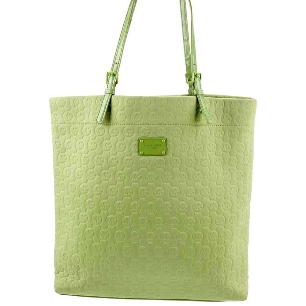 Michael Kors Green Textured Tote Bag with Spacious Design